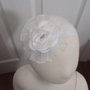 Baptism baby White Floral Easter headband bow birthday hair accessories